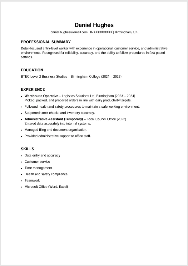 Entry-Level CV